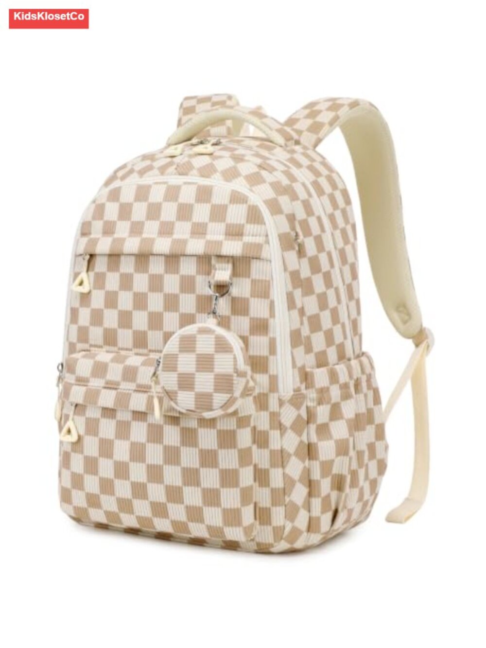 Corduroy Girls Backpack with Coin Purse, Lightweight School Laptop Daypack